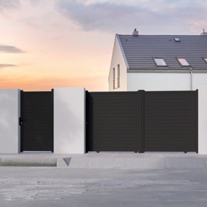 Portillon aluminium gris anthracite "Santos" - L. 1 x H. 1,80 m