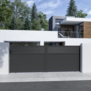 Portail coulissant aluminium gris anthracite "Vento" - L. 4,25 x H. 1,60 m