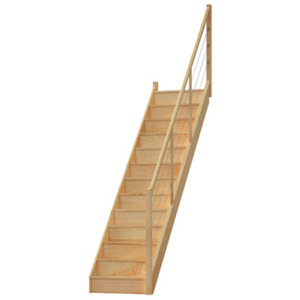 Rampe câbles pour volée hêtre 1/4 tournant droit