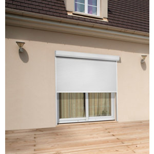 Volet roulant aluminium motorisé blanc H.215 x L.210 cm