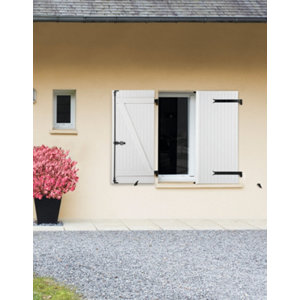 Kit volet battant en PVC blanc H. 128 cm l. 120 cm