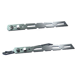 Lot de 4 pattes de fixation en acier galvanisé L. 220 mm l. 25 mm Ep. 1,5 mm