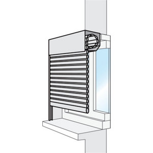 Volet roulant manuel par sangle, motorisable, en PVC et aluminium 120 x 100 cm