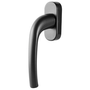 Poignée fenêtre en aluminium, carré 7x25 mm vis 5x35 mm, coloris noir mat