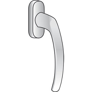Poignée argent avec carré de 7x35 mm