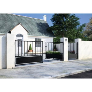 Portail fer battant noir "Bristol" - L. 3 x H. 1,20 m