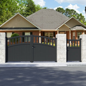 Portillon aluminium gris anthracite "Lugo" - L. 1 x H. 1,40 m