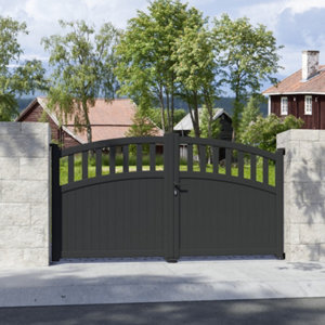 Portail aluminium battant gris anthracite "Lugo" - L. 3 x H. 1,60 m