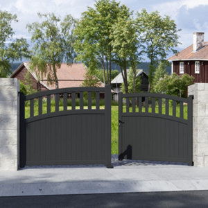 Portail aluminium battant gris anthracite "Lugo" - L. 3,50 x H. 1,60 m