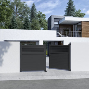 Portail aluminium gris anthracite "Vento" - L. 3 m x H. 1,60 m