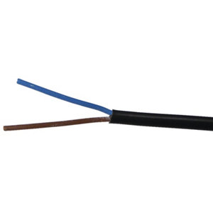 Câble électrique H03VVH2F 2 x 0,75 mm² noir - Vendu au mètre