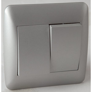 Interrupteur double va-et-vient "OME" silver