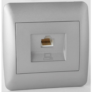 Prise Ethernet RJ45 "OME" silver