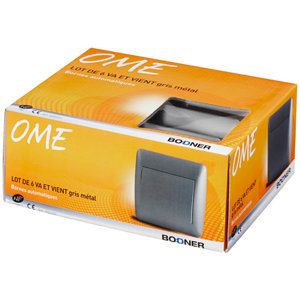 Lot 6 interrupteurs va-et-vient "OME" silver