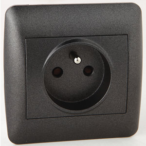 Prise 2 points avec terre "OME" anthracite