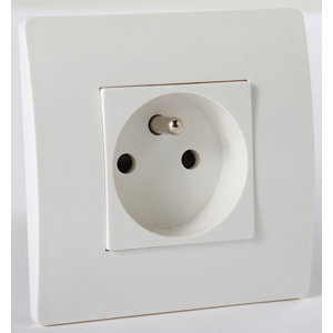 Prise avec terre blanc