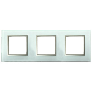 Plaque triple "Kobe" verre blanc
