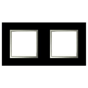 Plaque double "Kobe" verre noir