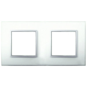 Plaque double "Kobe" translucide blanc