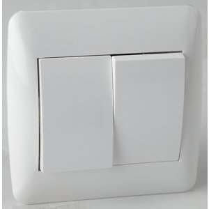 Interrupteur double va-et-vient "OME" blanc