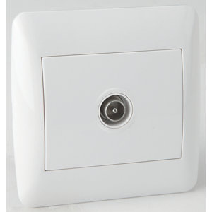 Prise TV "OME" blanc - Bornes automatiques.