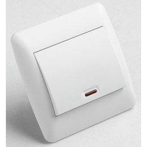 Interrupteur va-et-vient lumineux "OME" blanc