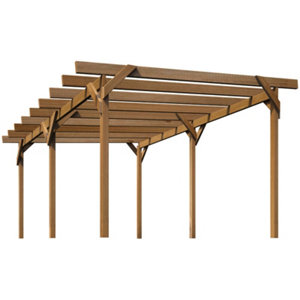 Structure bois "Modulo" - 15 m² L. 5 x l. 3,88 x H. 2,63 m