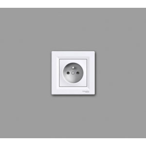 Prise avec terre "Asfora" blanc