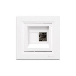 Prise Ethernet RJ45 "Asfora" blanche