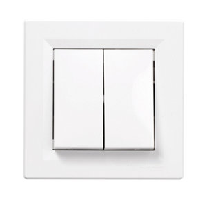 Interrupteur double va-et-vient "Asfora" blanc