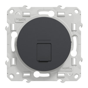 Prise Ethernet RJ45 "Odace" anthracite - Compatible grade 2TV - Cat6 blindé