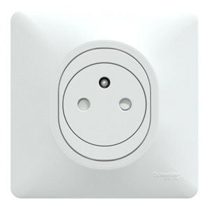 Prise affleurante complet 2p+t 16A blanc OVALIS