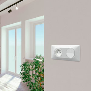 Interrupteur va et vient OVALIS blanc bornes automatiques - 10 A