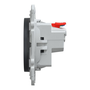 Prise 2P + T affleurante "Ovalis" anthracite