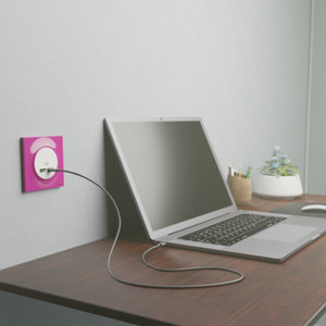 Prise chargeur double USB "Ovalis" blanc -  Type A+C