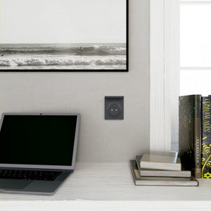 Prise avec terre affleurante "Odace" anthracite - Connexion rapide