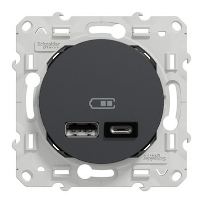 Mécanisme double chargeur usb A + C Schneider Electric Odace - vue 2
