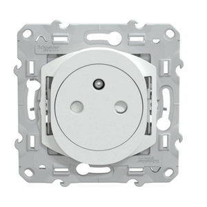 Prise 2P+T 16A encastrée par griffes blanc "OVALIS"