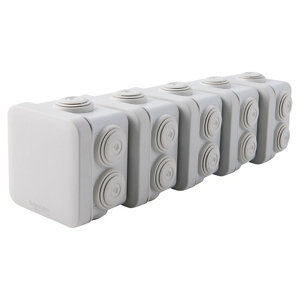 Lot de 5 boîtes de dérivation carrées 65 x 65 mm