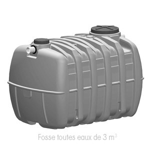 Fosse septique 3000l avec préfiltre intégré en polyéthylène haute densité