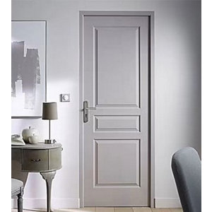 Bloc porte intérieur 3 panneaux blanc 83 cm poussant droit