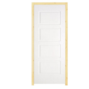 Bloc porte 4 panneaux poussant droit H. 204 cm x Ep. 4 cm x l. 73 cm