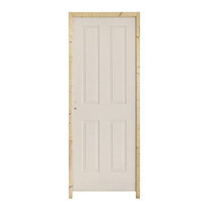 Bloc porte 4 panneaux poussant droit H. 204 cm x Ep. 4 cm x l. 83 cm 