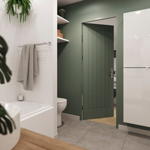 Bloc-porte prépeint "Cottage" droit - l. 73 cm