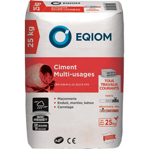 Ciment tous travaux de maçonnerie CEM II CPJ 32,5 (sac de 25 kg)
