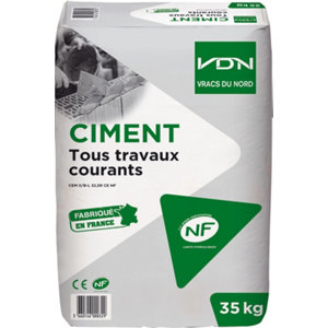 Ciment gris tous travaux courants NF, CEM II, 32,5 - sac de 35 kg