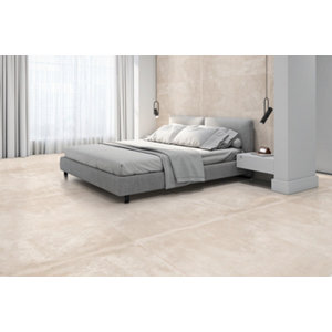 Carrelage de sol intérieur grès cérame 60X120 "LOU ARENA" aspect béton