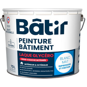 Peinture blanche glycero 2 en 1 mat 10 L