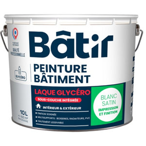 Peinture blanche glycero 2 en 1 satin 10 L
