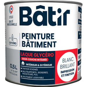 Peinture laque glycero multisupports 2,5 L - Blanc brillant